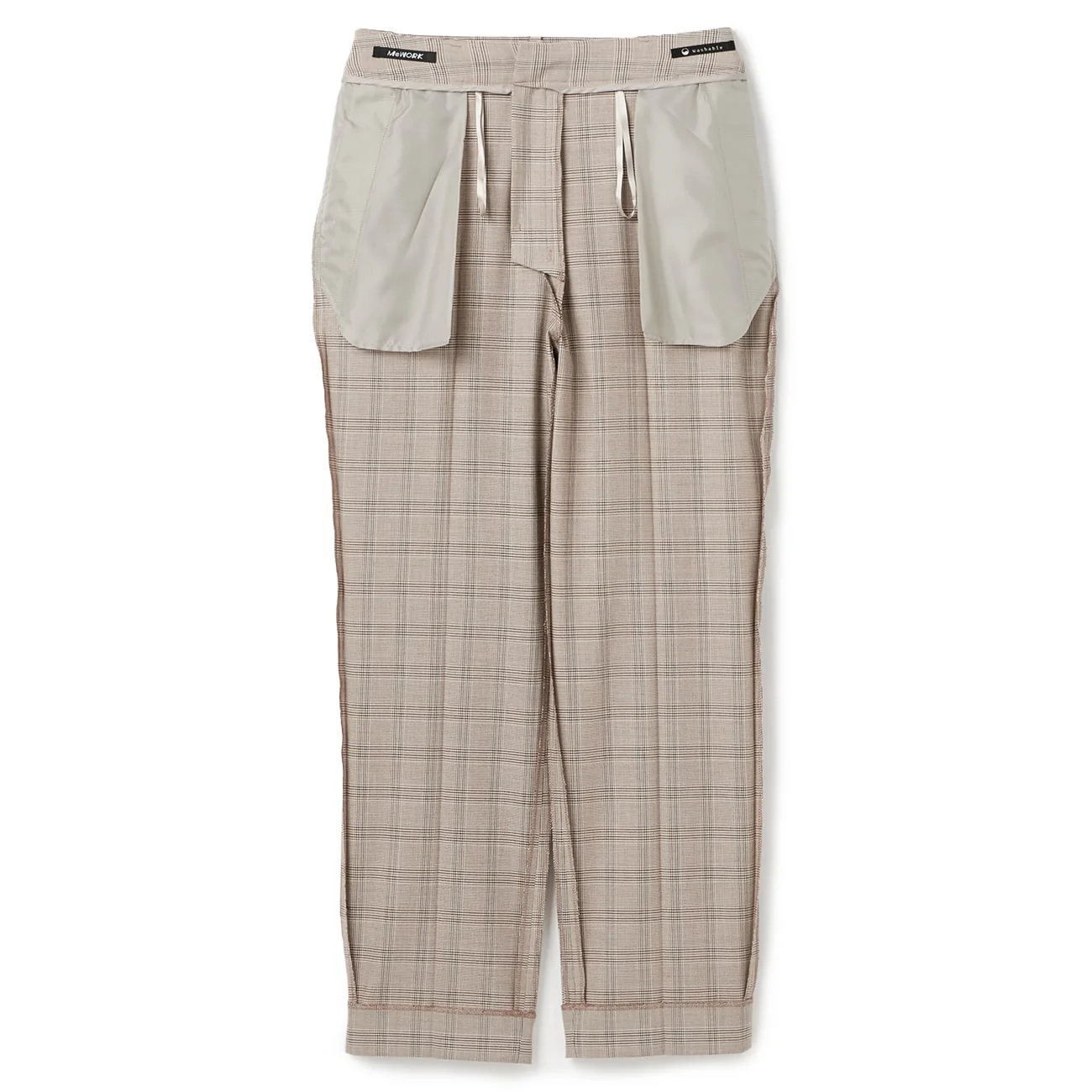 Check Straight Pants - Gray Beige - Image 11