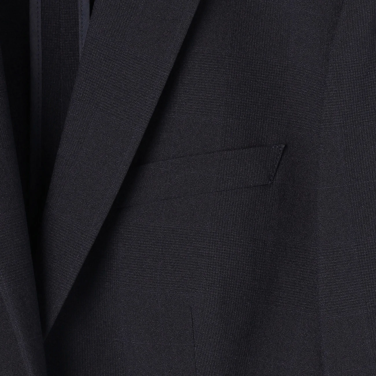 Washable Stretch Three-Quarter Sleeve Check Jacket - Navy - Image 21