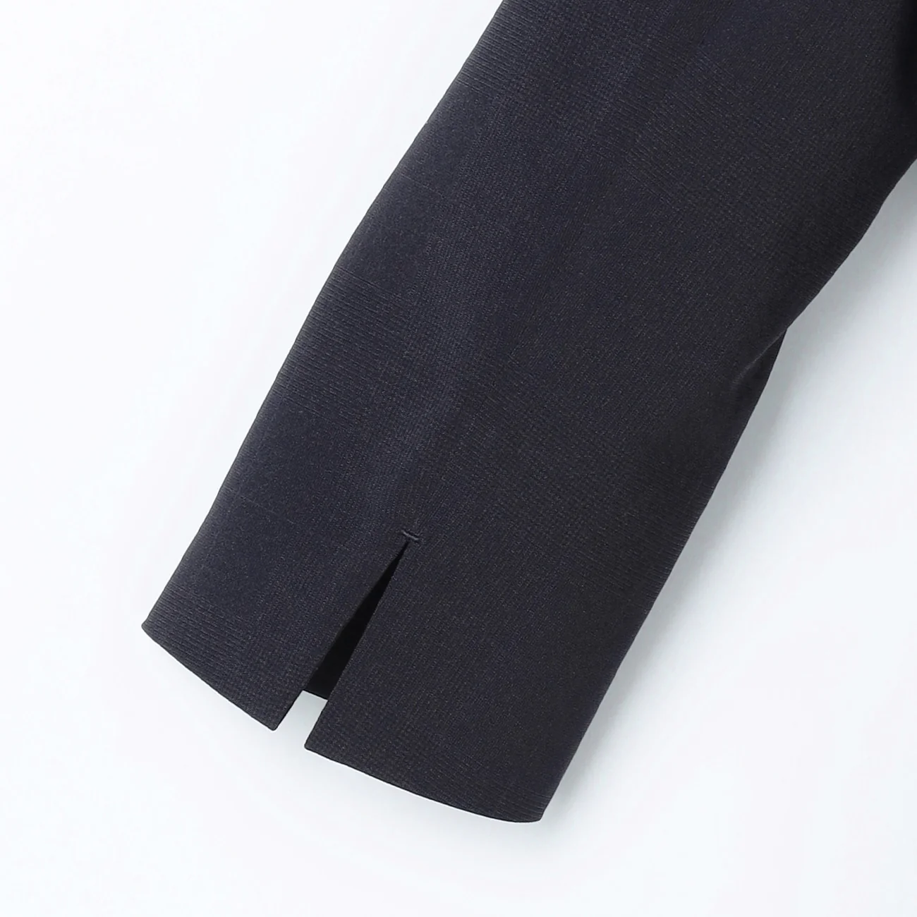 Washable Stretch Three-Quarter Sleeve Check Jacket - Navy - Image 22