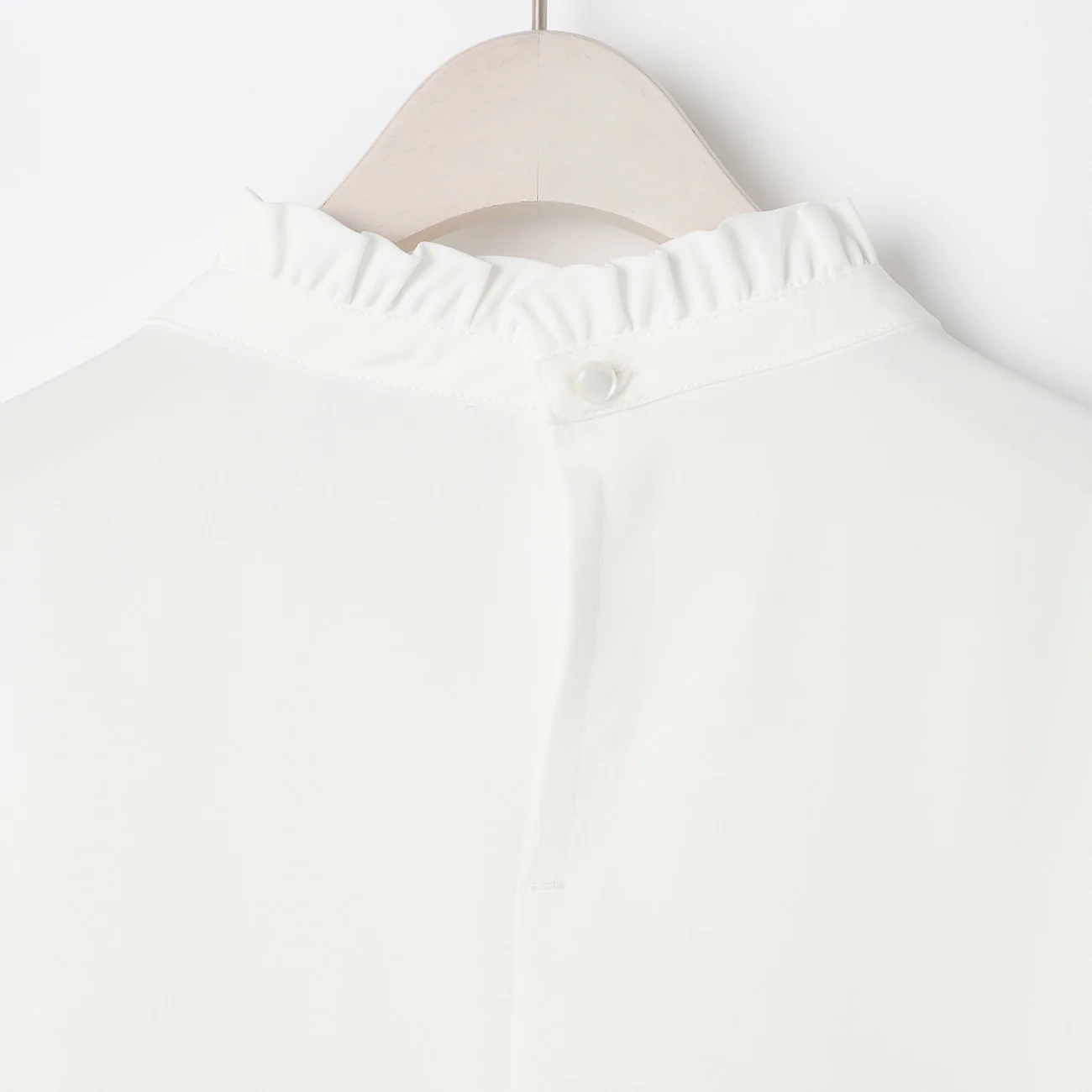 Stand Frill Blouse - White - Image 5